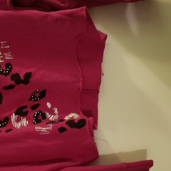 Pink Aeropostale Distressed Crop off the shoulder sweater - Picture 3 of 6